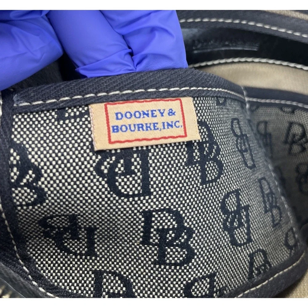 Vintage Dooney & Bourke‎ Signature Monogram Shoulder Handbag Purse Grey/Black